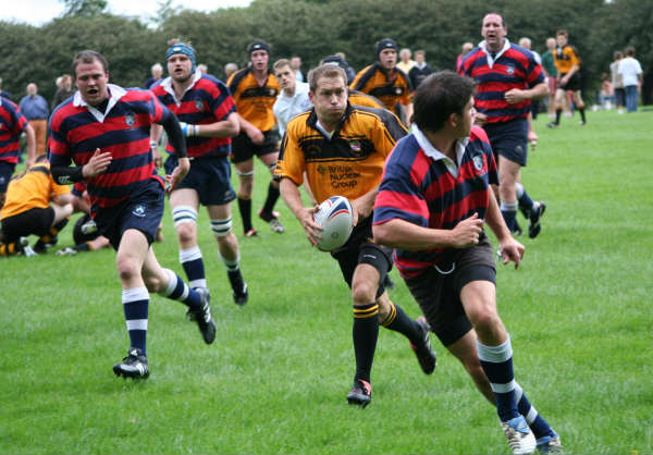Centre Niall Smith on a break