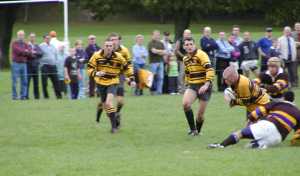 A rare picture - Bob Currie being stopped...