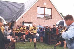 Big Stuff leads out the Annan team