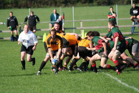Billy Henderson offloads at scrum