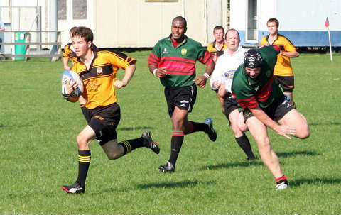 Alex Halliday showing what a well balanced player he is.