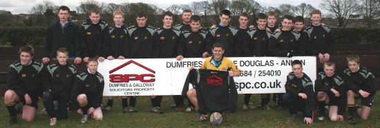 The U15's show off their new training tops